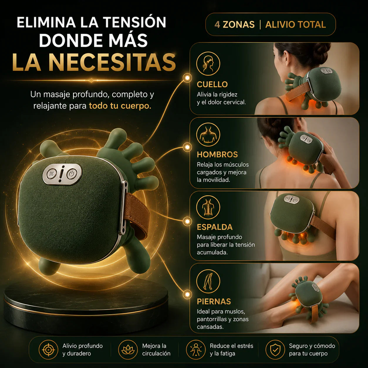 Masajeador de Manos con Calor Terapéutico | Alivia el Dolor en Minutos