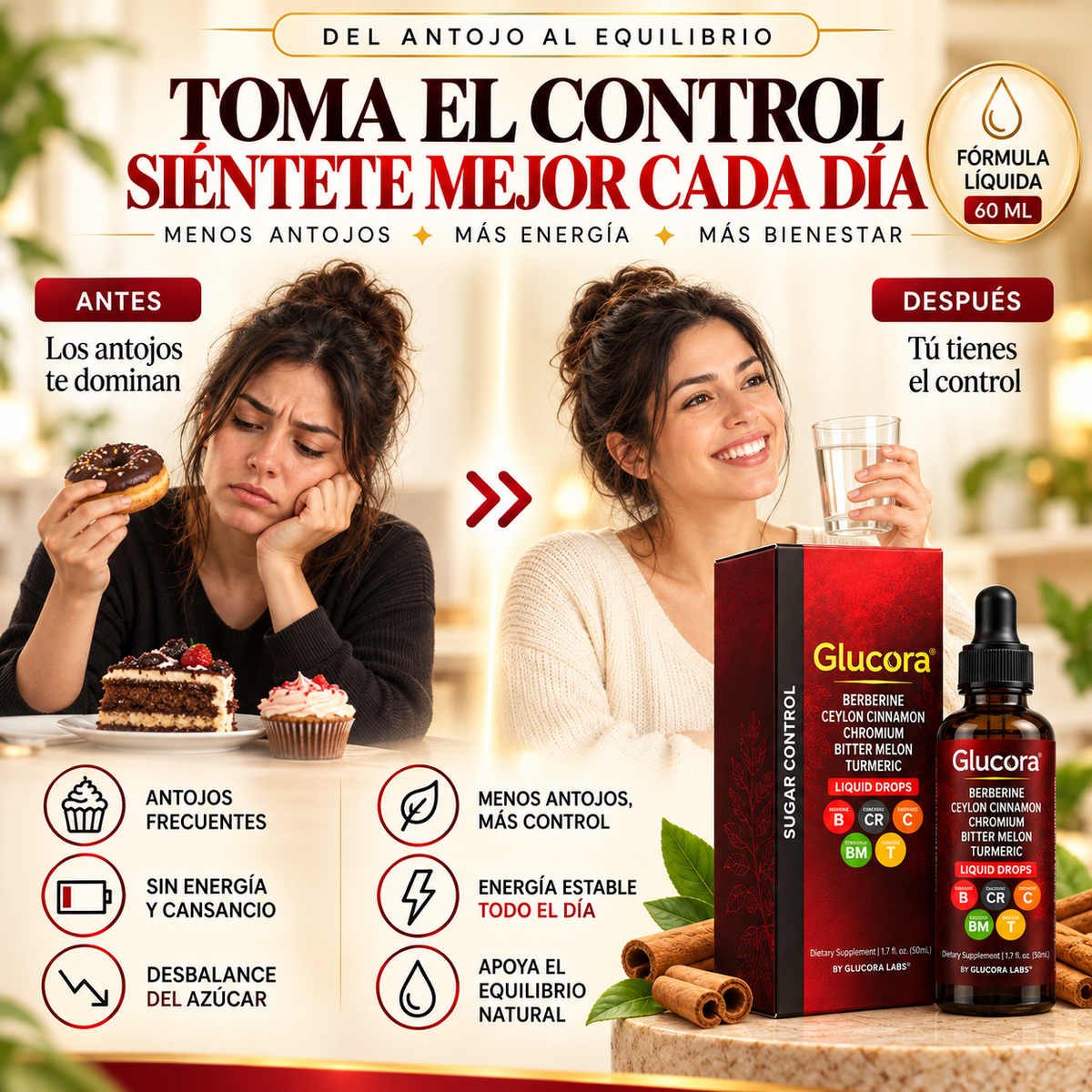 Glucora Berberina | Equilibrio, Bienestar y Control en Cada Gota