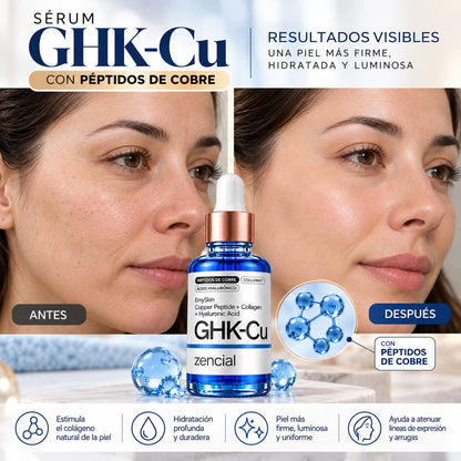GHK-Cu Péptido de Cobre | Sérum Facial con Colágeno + Ácido Hialurónico